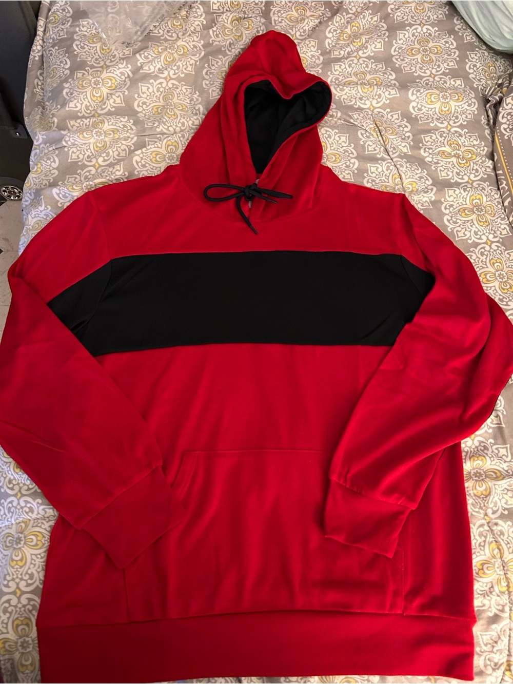 Red and black striped hoodie